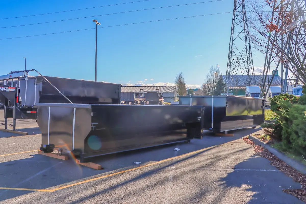 Roll-off dumpster ready for waste disposal at job site for Construction Dumpster Rental in Keizer